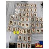 6 SHEETS OF VINTAGE BASEBALL TOPPS GAME CARDS -