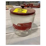 ANTIQUE GLASS GORDON CHIP JAR