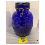 BLUE GLASS UNCLE EZRA'S JAR