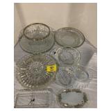 GROUP OF PRESSED GLASS & CRYSTAL