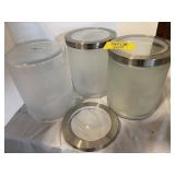 SET OF 3 NICE IKEA GLASS CANISTER JARS