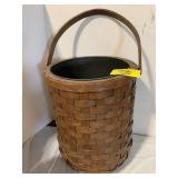 ANTIQUE GALVANIZED LINED BASKET PLANTER 14' TALL