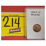 GRADED 1955-D WHEAT PENNY