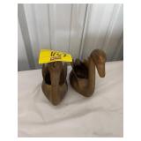 PAIR OF BRASS SWANS