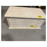 PRIMITIVE WHITE PAINTED STORAGE DRAWER CABINET