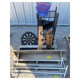 WOODEN HEART SHELVES, METAL RACKS, ELECTRONIC