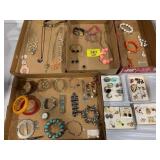 STAMPED 925 EARRINGS, COSTUME JEWELRY, BAKELITE?