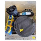 SHADE CANOPY, SLEEPING BAG, FIRE PIT IN BAG, PVC