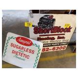 AMUROL METAL SIGN, SHORTBLOCK MASONITE SIGN