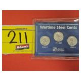 (3) WARTIME STEEL CENTSï¿½1943-P, 1943-D, 1943-S