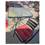 SQUARE PATIO TABLE WITH (2) CHAIRS