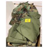 GROUP OF MILITARY SHIRTS, PANTS, ETC