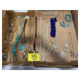 2 FLATS OF COSTUME JEWELRY