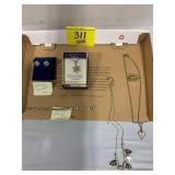 STAMPED 925 EARRINGS & BRACELET, COSTUME JEWELRY