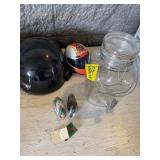 MOTORCYCLE HELMET, BEVERAGE JAR, DUCKS, MINI