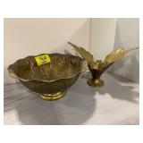 2 BRASS VASES / BOWLS
