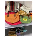 BRAIDED RUGS, BASKET PURSES, VINTAGE SOFT GOODS