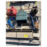 GAS CANS, BASEBOAD HEATER, MOTOR, BIKE PUMPS,