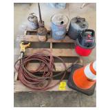TRAFFIC CONES, SHOPVAC, GAS CANS, OIL CANS,