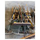 PALLET OF LONG HANDLE TOOLS