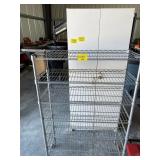 2-DOOR GARAGE CABINET, 7-SHELF ROLLING METAL