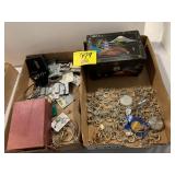 2 FLATS OF COSTUME JEWELRY