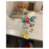 CANDLES, PICTURE FRAMES, ART GLASS FISH
