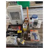 HEATER, ALARM CLOCK, PARTIAL SOCKET SET, WOOD