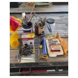 WOODEN CORNER SHELF, GARDEN TOOLS, CUP CADDY,