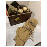WOODEN CRATE FULL OF MILITARY SUPPLIES,