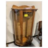 5FT TALL WOODEN CURIO CABINET W/ WOOD SHELVES