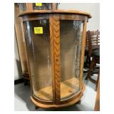 44' TALL WOODEN CURIO CABINET W/ WOOD SHELVES
