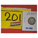1936-S SILVER MERCURY DIME