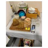 CORELLE BUTTERFLY, AMBER GLASS PEARS, WOODEN