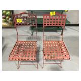 PAIR OF ANTIQUE METAL FOLDING CHAIRS