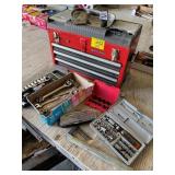 CRAFTSMAN TOOLBOX. SOCKET SETS, WRENCHES, DRILL