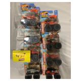 2 ROWS OF HOT WHEELS CARS ON CARDS