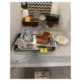 CANISTER JARS, BASKETS, PRESSED GLASS OF ALL