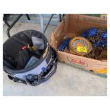 BOX OF CHAIN & BINDER, TOOL BUCKET W/ CONTENTS