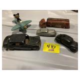 GROUP OF VINTAGE METAL & RUBBER CARS & MICKEY