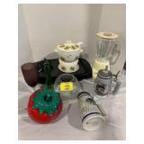 STRAWBERRY COOKIE JAR, BLENDER, STEINS, FLOWER