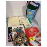 BUTTONS, STAMP COLLECTION, POST CARDS, LAMINATING