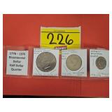 1776-1976 BICENTENNIAL DOLLAR, HALF DOLLAR, AND
