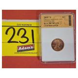 GRADED 2005-S LINCOLN MEMORIAL CENT, PROOF CAMEO