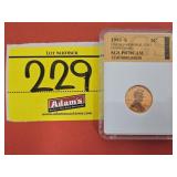 GRADED 1993-S LINCOLN MEMORIAL CENT, PROOF CAMEO