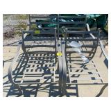 PAIR OF METAL CHAIR FRAMES & BENCH