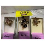 WEISS & CORO BROOCHES