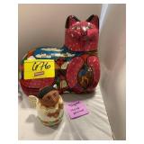 ARTIST SIGNED HAND PAINTED ANGEL & CAT FIGURINES