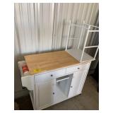 ROLLING WHITE KITCHEN ISLAND, END TABLE