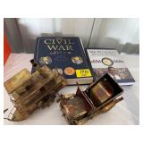 METAL CAR & BOAT, CIVIL WAR BOOK, OBAMA BOOK